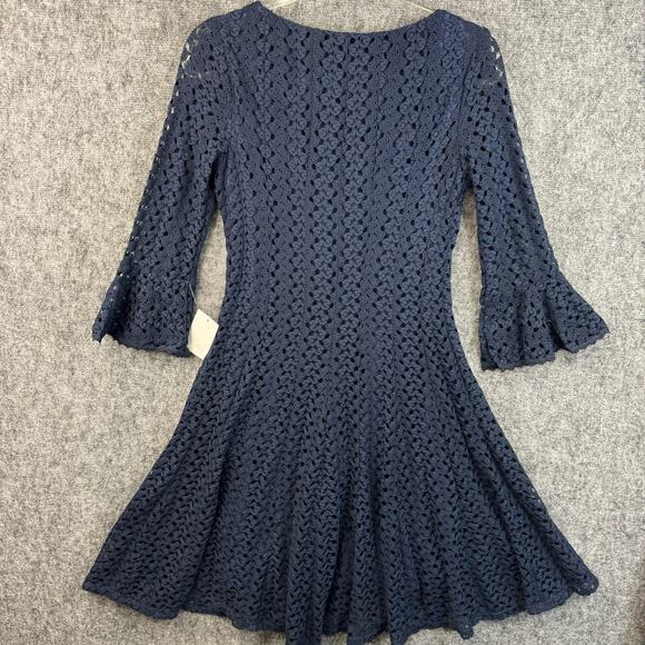 Rabbit Rabbit Rabbit Designs Womens Dress Size 6 Navy Fit and Flare - Picture 3 of 13
